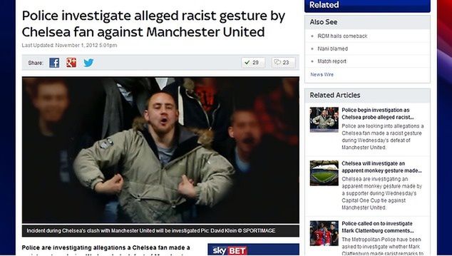 Zdjęcie kibica obiegło wszystkie portale na Wyspach (tutaj Sky Sports)