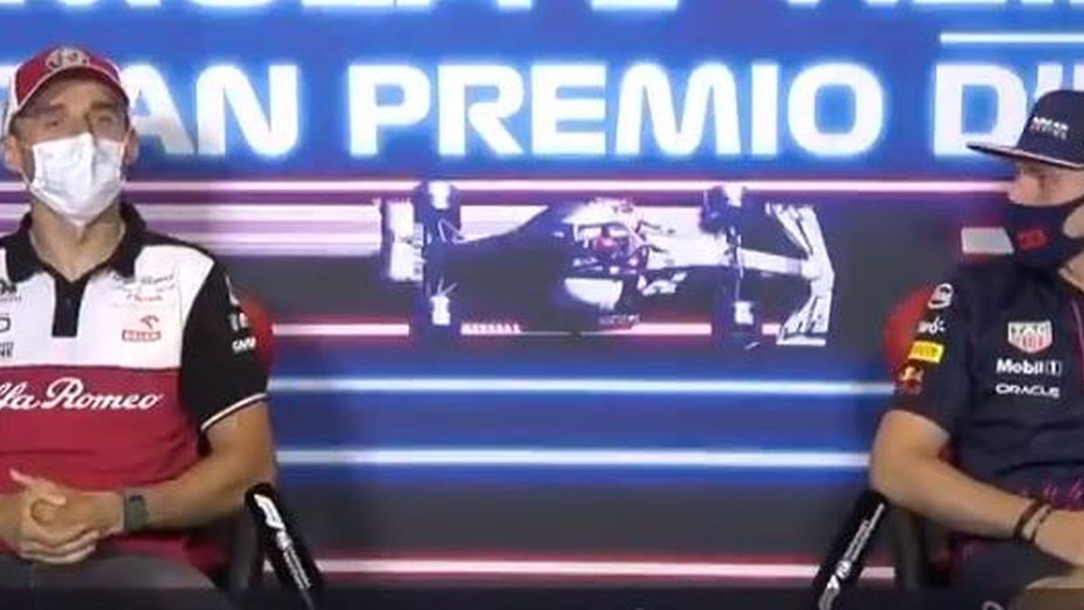 Kubica i Verstappen podczas konferencji prasowej