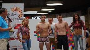 Ważenie przed galą Golden Glove Boxing Night w Piątnicy