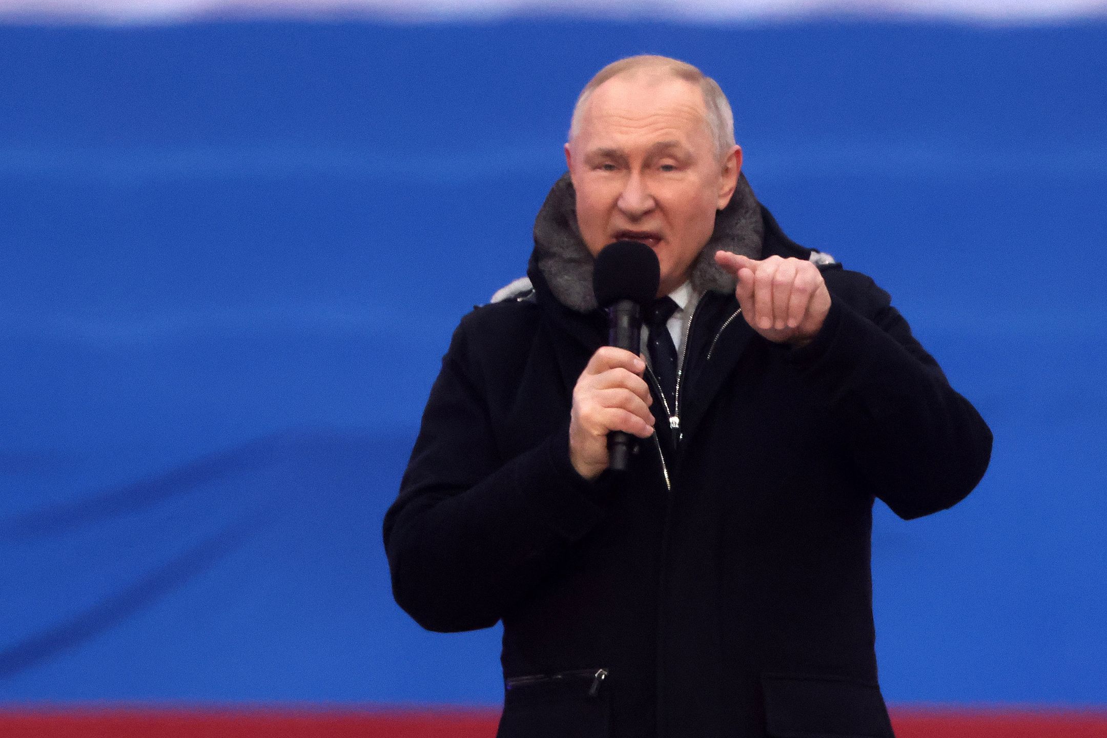 Putin Attends Pro Government Concert In Luzhniki Stadium
MOSCOW, RUSSIA - FEBRUARY 22:  (RUSSIA OUT) Russian President Vladimir Putin speaks during a concert in Luzhniki Stadium on February 22, 2023 in Moscow, Russia. Thousands of people gathered at the Moscow stadium for a pro-Putin rally marking 'Defender of the Fatherland Day' as well as the first anniversary of Russia's military invasion of Ukraine. (Photo by Contributor/Getty Images)
Contributor