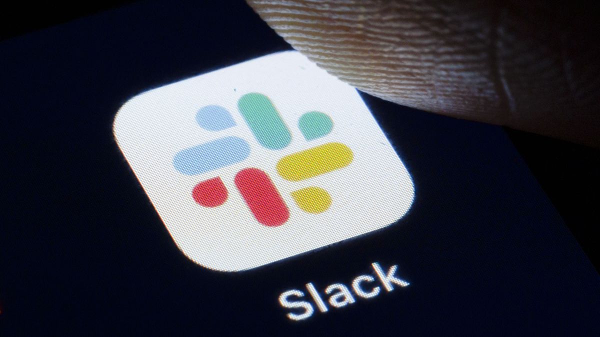 BERLIN, GERMANY - NOVEMBER 27: The Logo of Slack is displayed on a smartphone on November 27, 2019 in Berlin, Germany. (Photo by Thomas Trutschel/Photothek via Getty Images)