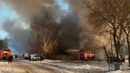 Pożar magazynu w Brześciu na Białorusi