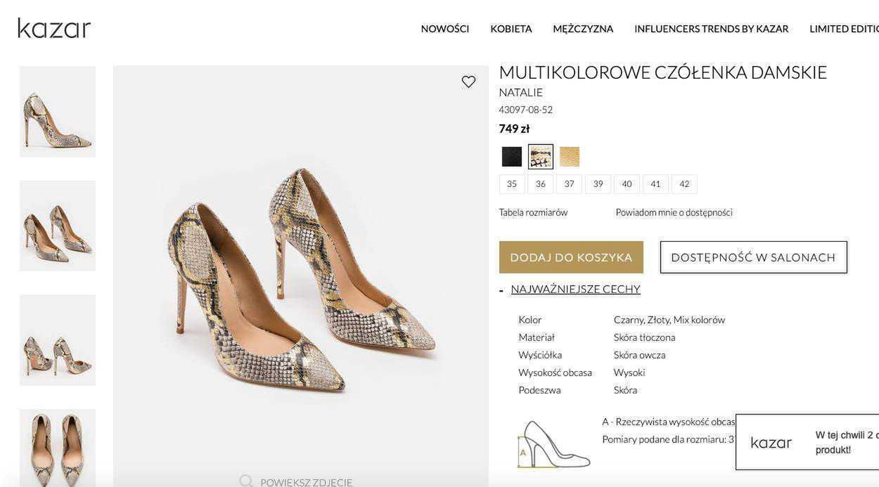 Multikolorowe czółenka Kazar, które ma Bérénice Marlohe
