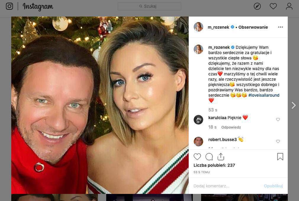 Małgorzata Rozenek i Radosław Majdan dziękują za gratulacje z okazji ciąży