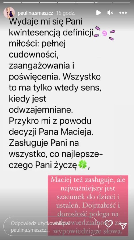 Paulina Smaszcz o Macieju Kurzajewskim