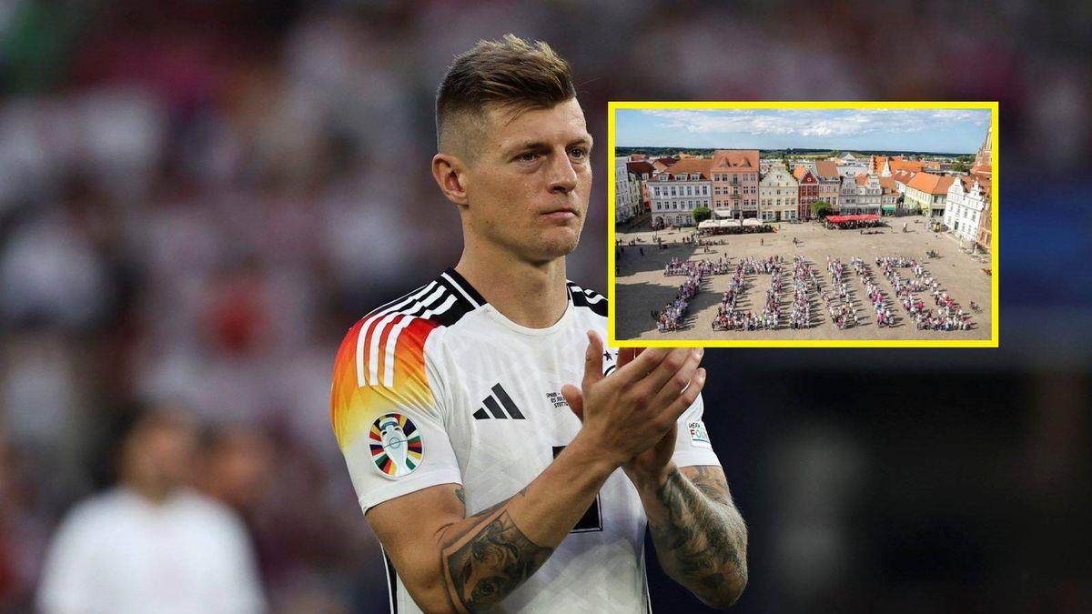 Zdjęcie okładkowe artykułu: Getty Images / Qian Jun/MB Media/Getty Images / Na dużym zdjęciu Toni Kroos, na malym pożegnanie urządzone mu przez kibiców z jego rodzinnego miasta