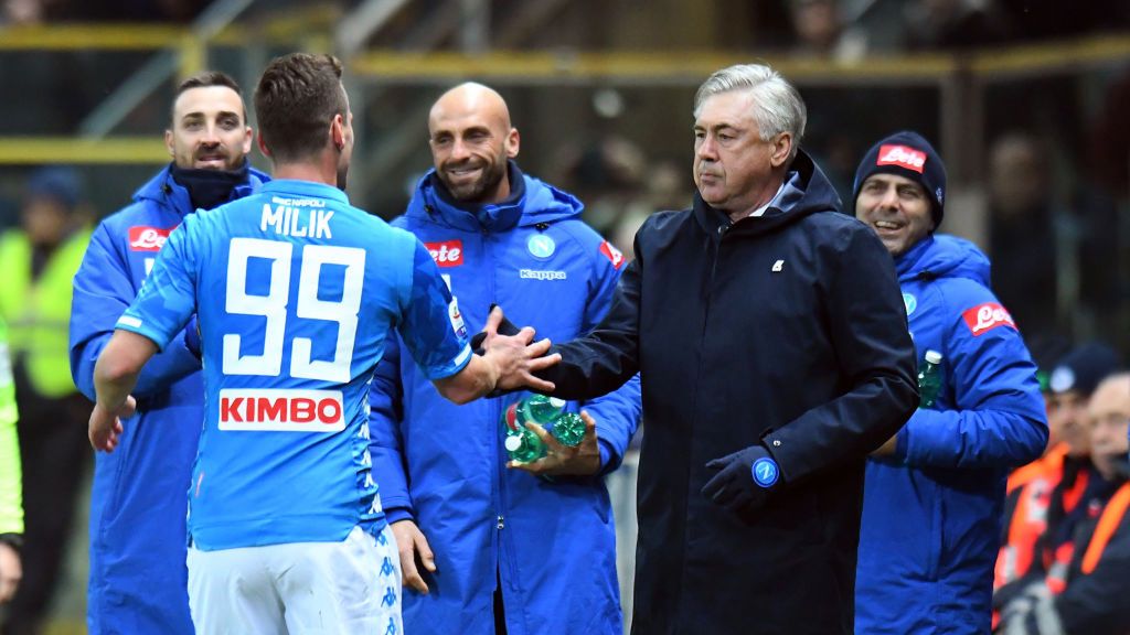 Getty Images / Alessandro Sabattini / Na zdjęciu: Arkadiusz Milik, Carlo Ancelotti