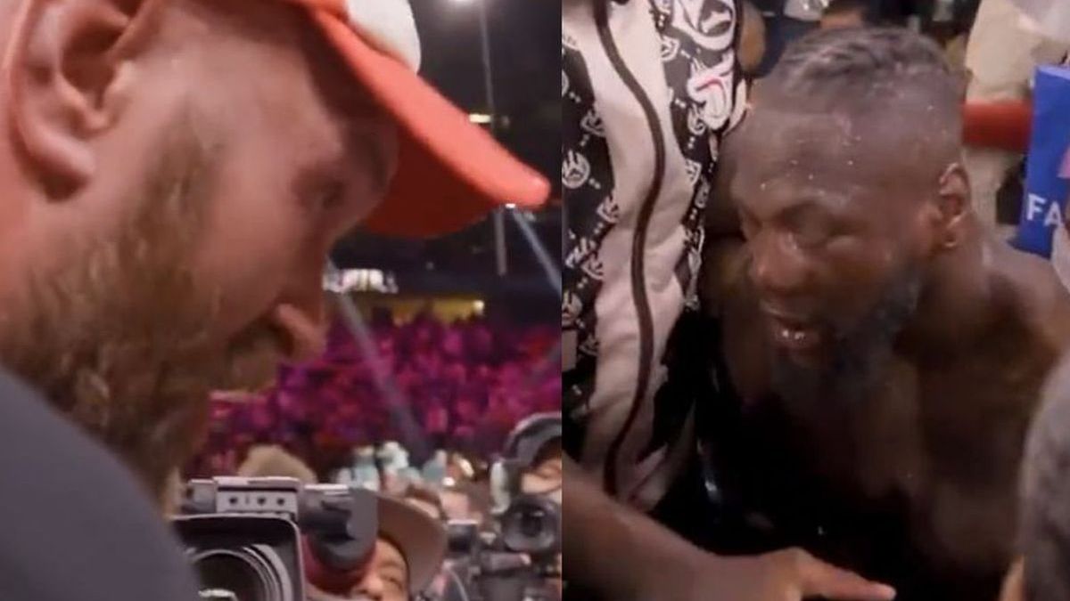 Twitter / ESPN Ringside / Na zdjęciu: Tyson Fury i Deontay Wilder tuż po walce o mistrzostwo świata w Las Vegas