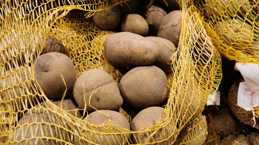 Grocery Shopping In Poland
Potatoes in supermarket in Krakow, Poland on February 9, 2022.  (Photo by Beata Zawrzel/NurPhoto via Getty Images)
NurPhoto
polish, cracow, european, grocery, shop, potatoe, fresh, potatoes, photo