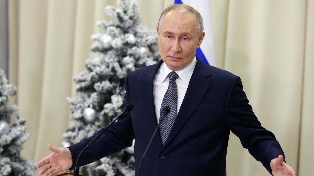 Russian President Vladimir Putin Attends Supreme Eurasian Economic Council MeetingIGORA, RUSSIA - DECEMBER 26 (RUSSIA OUT) Russian President Vladimir Putin speaks during his press conference after the Supreme Eurasian Economic Council Meeting, December 26, 2024 in Igora ski resort, north of Saint Petersburg, Russia. Leaders of Armenia, Russia, Belarus, Kazakhstan, Kyrgyzstan, Tajikistan gathered for an annual economic summit of post-Soviet states. (Photo by Contributor/Getty Images)Contributor