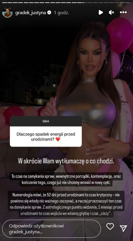 Justyna Gradek narzeka na samopoczucie