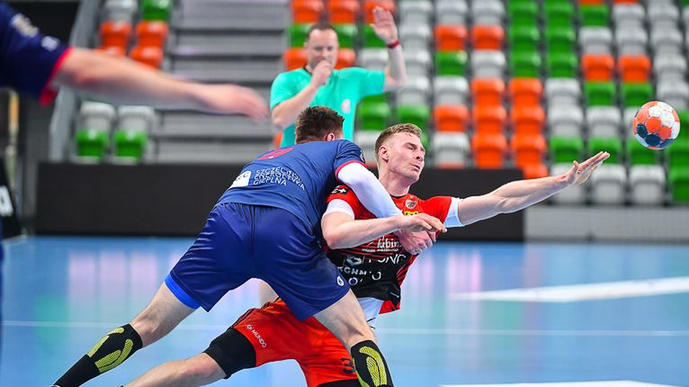 Materiały prasowe / MKS Zagłębie Lubin / Paweł Andrachiewicz / Na zdjęciu: Paweł Dudkowski w akcji