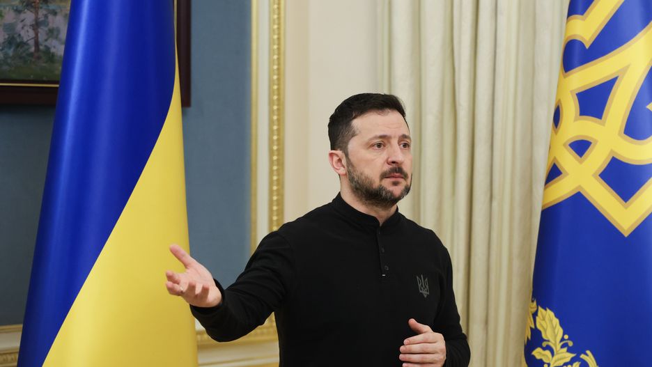 Wo�odymyr Ze�enski
Viktor Kovalchuk
agresja Rosji, atak, atak Rosji na Ukrain�, inwazja, inwazja rosyjska, Kij�w, Konferencja, konflikt zbrojny, prasowa, prezydent, sytuacja na Ukrainie, sytuacja w Ukrainie, wojna, Wojna na Ukrainie, wok� Ukrainy, Rosja, rozmowy w sprawie rozejmu, Ukraina, USA