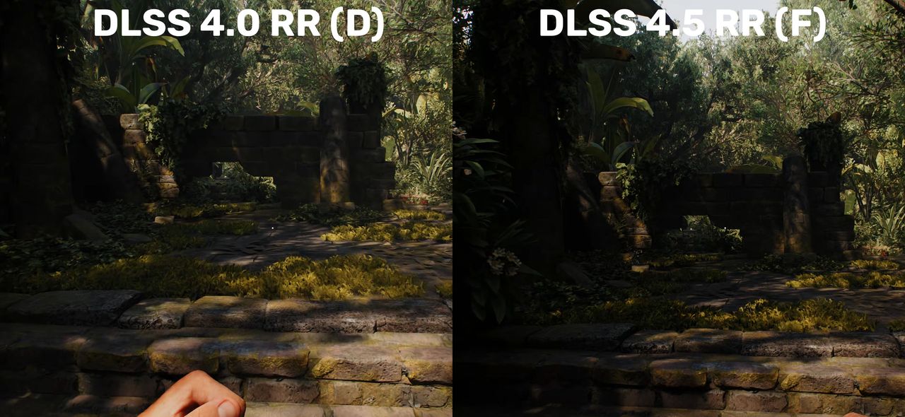 NVIDIA DLSS Ray Reconstruction - 4.0 vs 4.5 - tekstury