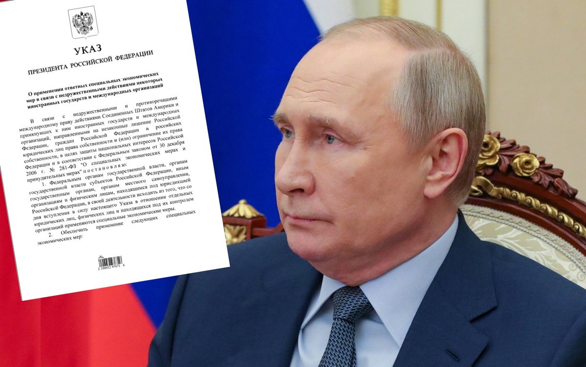 Putin podpisał dekret. Odwet wobec "nieprzyjaznych krajów" 