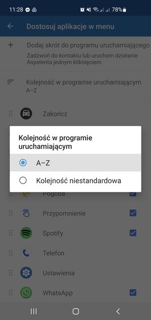 Zmiana kolejności aplikacji w Androidzie Auto