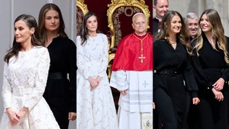 Królowa Letizia W BIELI u boku PAPIEŻA. Jej córki musiały wybrać ciemniejsze stylizacje. Dlaczego? (ZDJĘCIA)