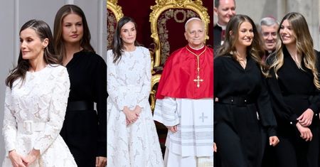 Królowa Letizia W BIELI u boku PAPIEŻA. Jej córki musiały wybrać ciemniejsze stylizacje. Dlaczego? (ZDJĘCIA)
