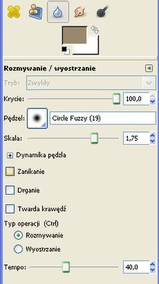 Menu rozmycie