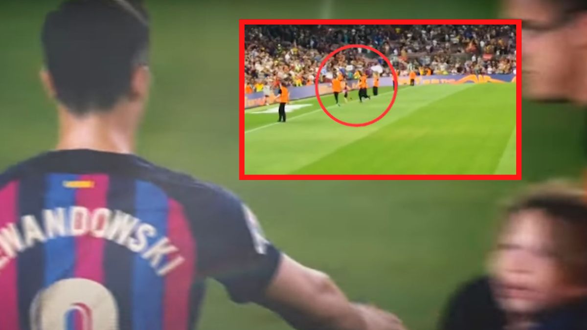 Młody kibic ruszył w stronę Roberta Lewandowskiego