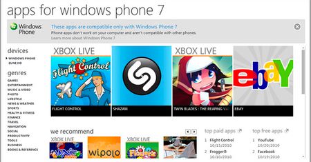 Statystyki dotyczące aplikacji dla Windows Phone 7