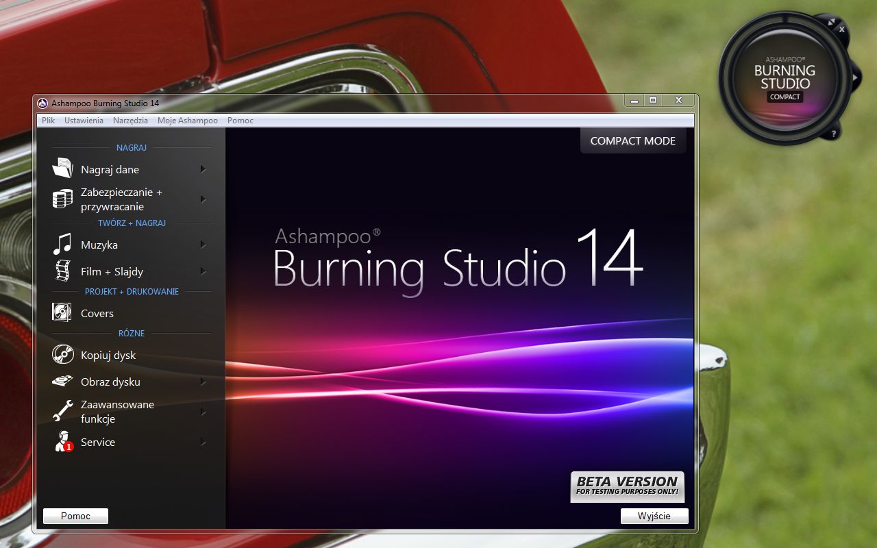 Okno główne programu Ashampoo Burning Studio 14