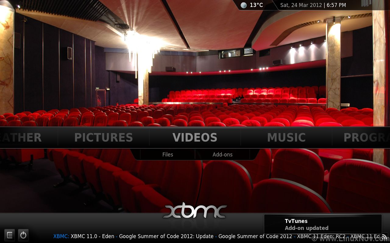 XBMC w klasycznej skórce Confluence