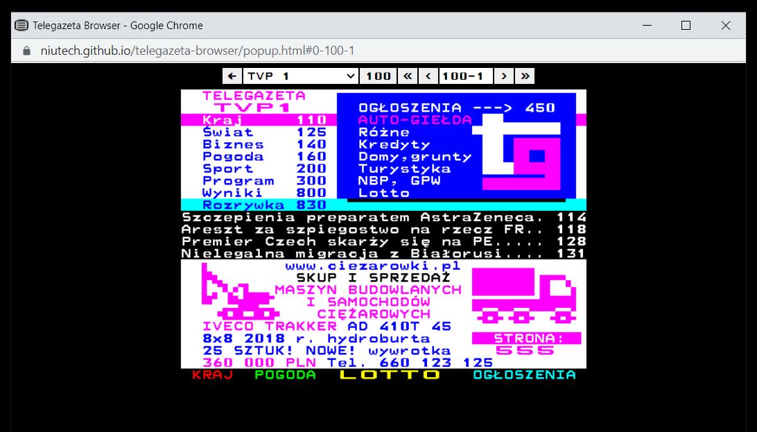 Telegazeta w przeglądarce. Zaskakujący projekt na GitHubie