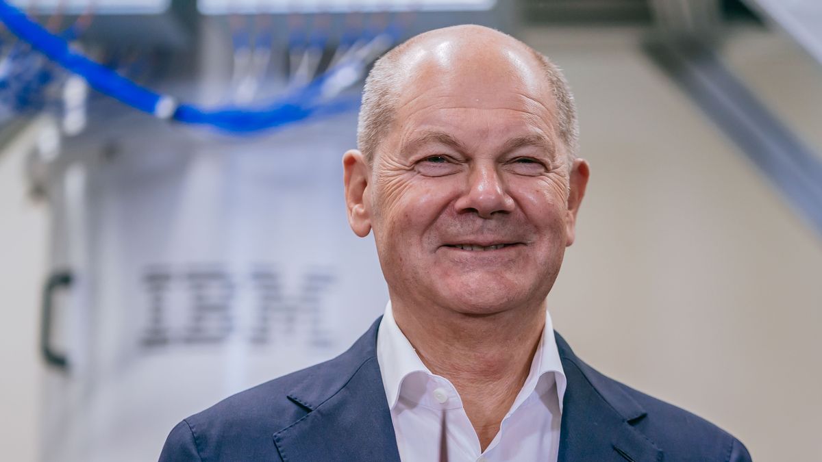 EHNINGEN, GERMANY - OCTOBER 01: German Chancellor Olaf Scholz attends the inauguration of Europe's first IBM Quantum Data Center on October 01, 2024 in Ehningen, Germany. The center will provide cloud-based quantum computing for companies, research institutions and government agencies. (Photo by Thomas Niedermueller/Getty Images)