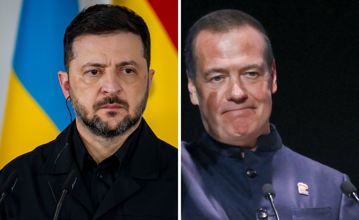Miedwiediew drwi z delegacji Zełenskiego. Skandaliczne słowa