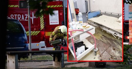 Pożar w szpitalu w Szczecinie. Pacjent rozpalił ognisko w izolatce