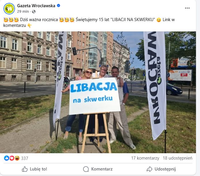 Dziennikarze poszli na słynny skwerek.