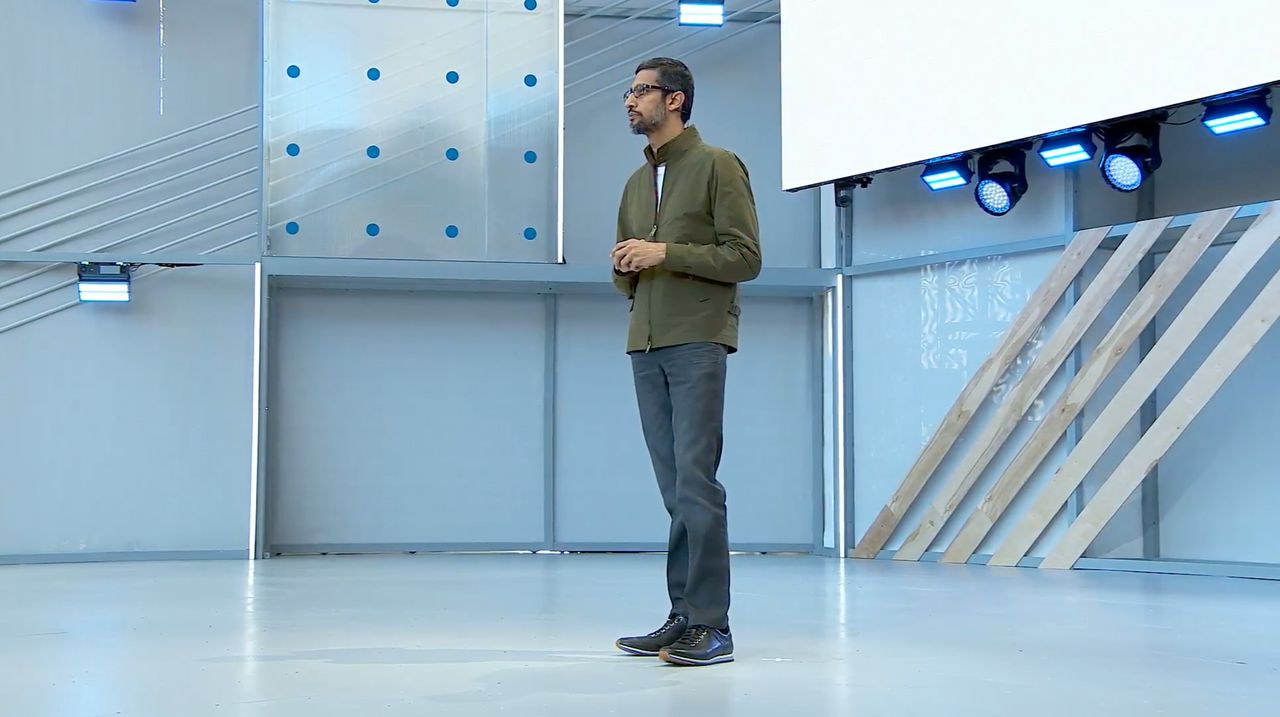 Sundar Pichai, szef Google, podczas inauguracji Google I/O 2018.