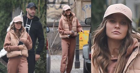 Anna Lewandowska w brązowym dresie pędzi na trening z kolegą z Hiszpanii po finale WOŚP (ZDJĘCIA)