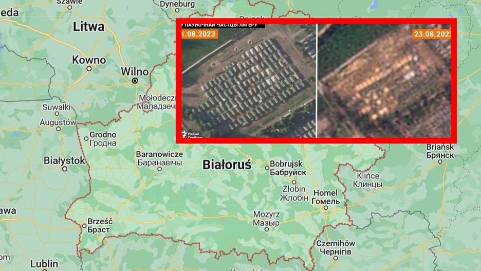 Zdjęcia satelitarne obozu grupy Wagnera na Białorusi