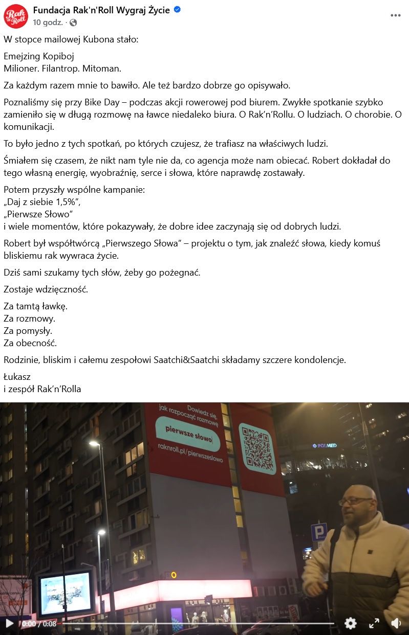 Wpis o Robercie Kubickim