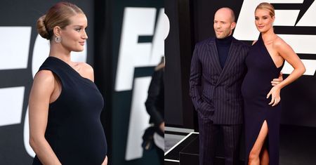 Ciężarna Rosie Huntington-Whiteley chwali się brzuszkiem na premierze "Szybkich i wściekłych" (ZDJĘCIA)