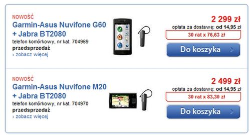 Nuvifone G60 i M20 w przedsprzedaży w Polsce