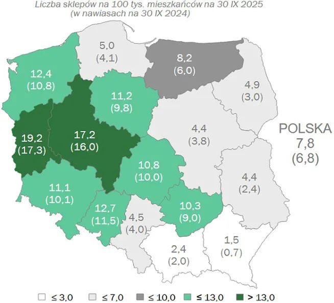 Sieć sklepów Dino na koniec września 2025 r.