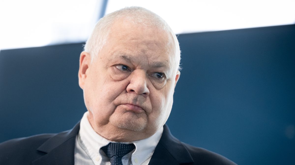 President of the National Bank of Poland Adam Glapinski, interviewed by the Public Finance Committee as a candidate for a second term as Poland's central bank chief, at Sejm (lower house of parliament) in Warsaw, Poland on April 13,  2022 (Photo by Mateusz Wlodarczyk/NurPhoto via Getty Images)