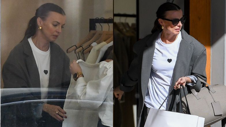Obładowana torbami Katarzyna Sokołowska buszuje po luksusowym butiku. Stylowa jak zawsze? (ZDJĘCIA)