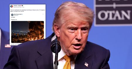 Trump publikuje nagrania ataków na Iran i się odgraża. Wpadka ze zdjęciem