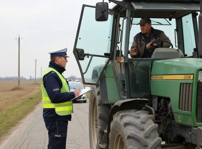 Traktorzysta chciał dać policjantom łapówkę. Był pijany