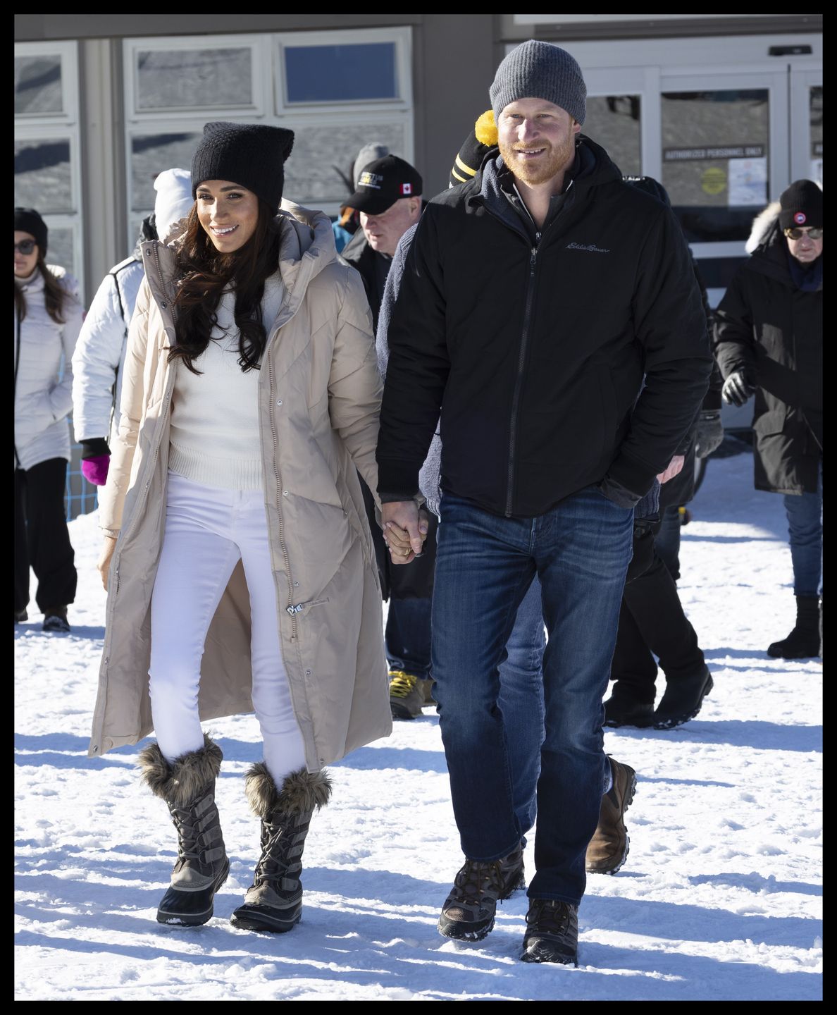 Książę Harry i Meghan Markle na stoku narciarskim