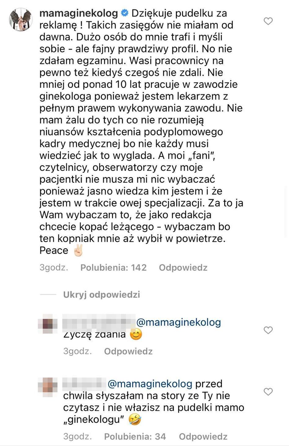 Dyskusja Mamy Ginekolog z internautami