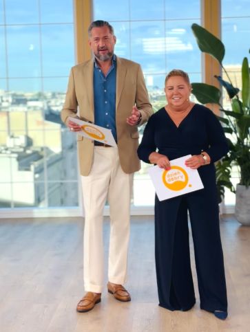 Marcin Prokop i Dorota Wellman na planie "DDTVN"