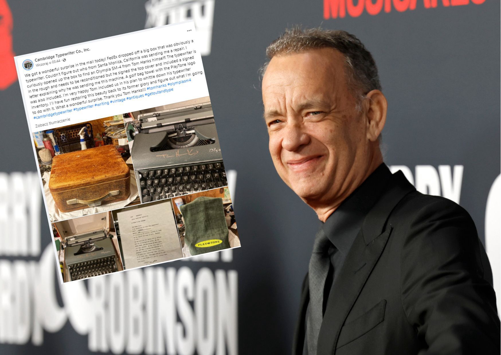 Tom Hanks podarował mu maszynę do pisania 