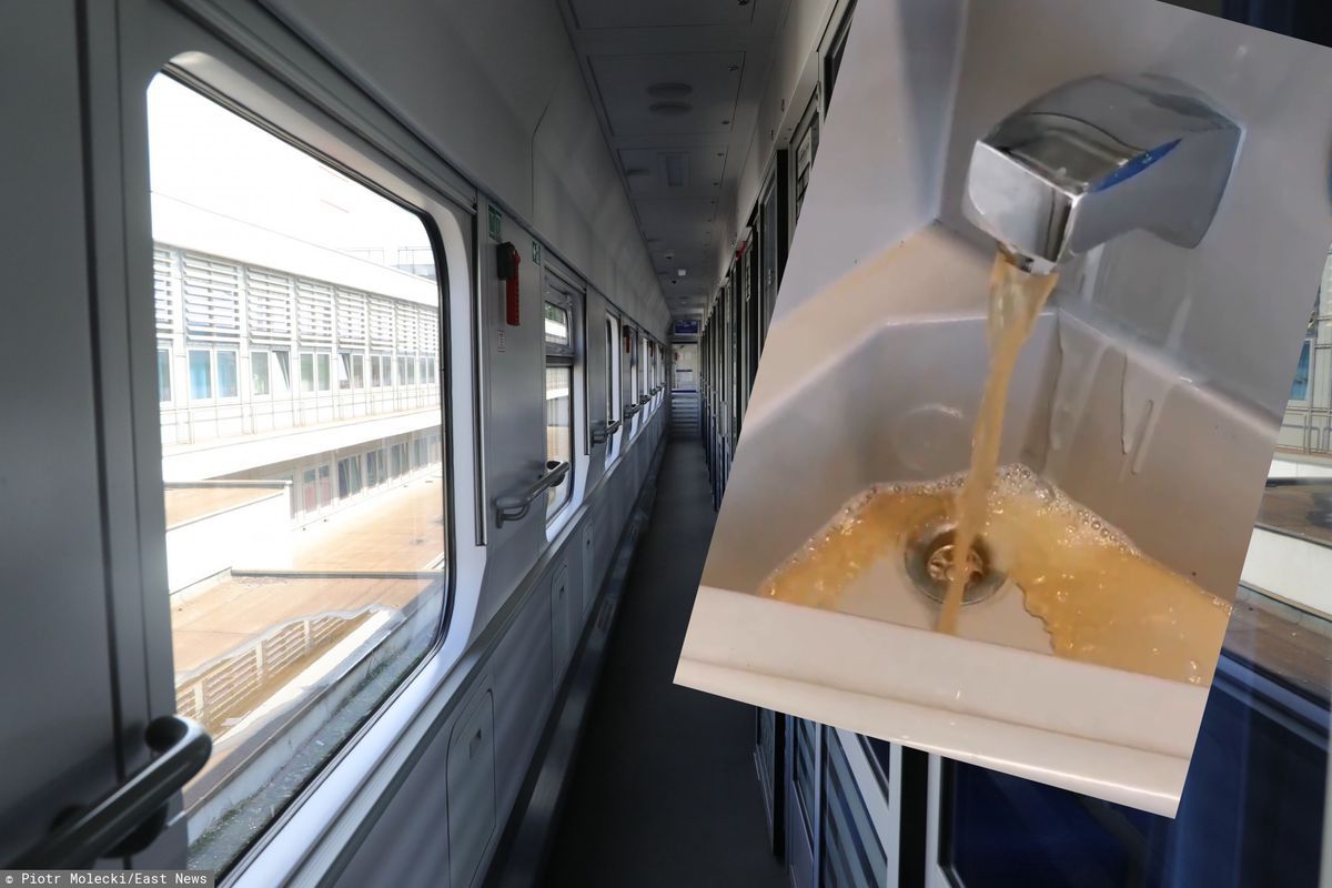 Żółta woda w kranie pociągu Intercity.