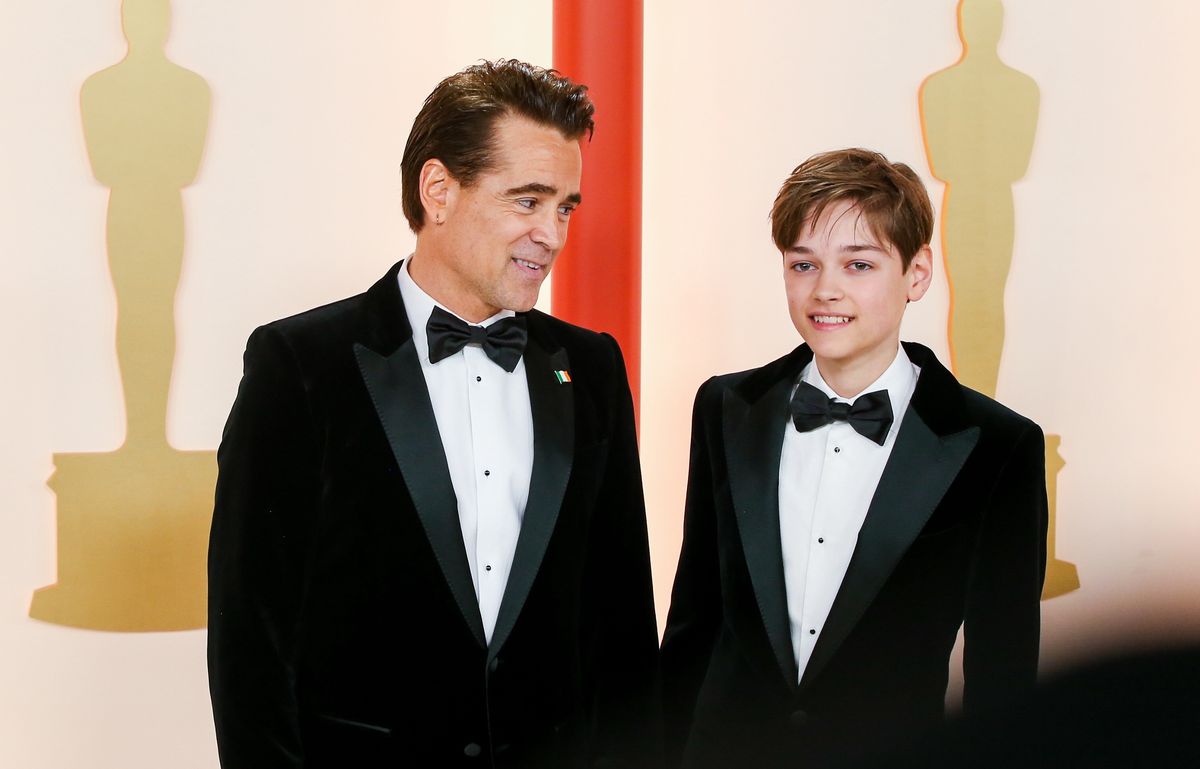 Colin Farrell z synem Henrym Tadeuszem na Oscarach