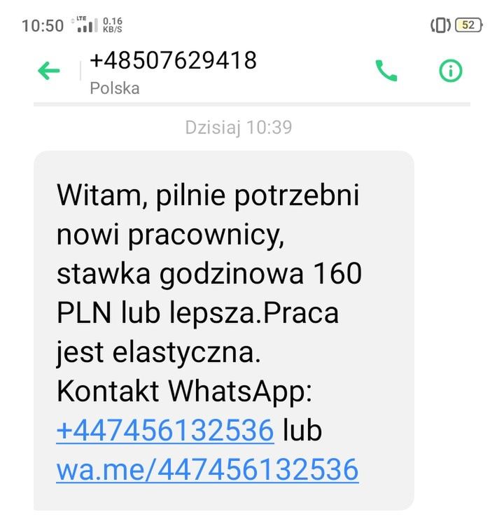 Fałszywy SMS